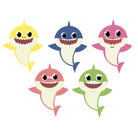Adorno reversible gde Baby Shark. Elegi color
